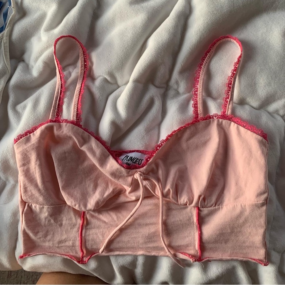 multishade pink cropped tank top princess polly size 4 worn twice